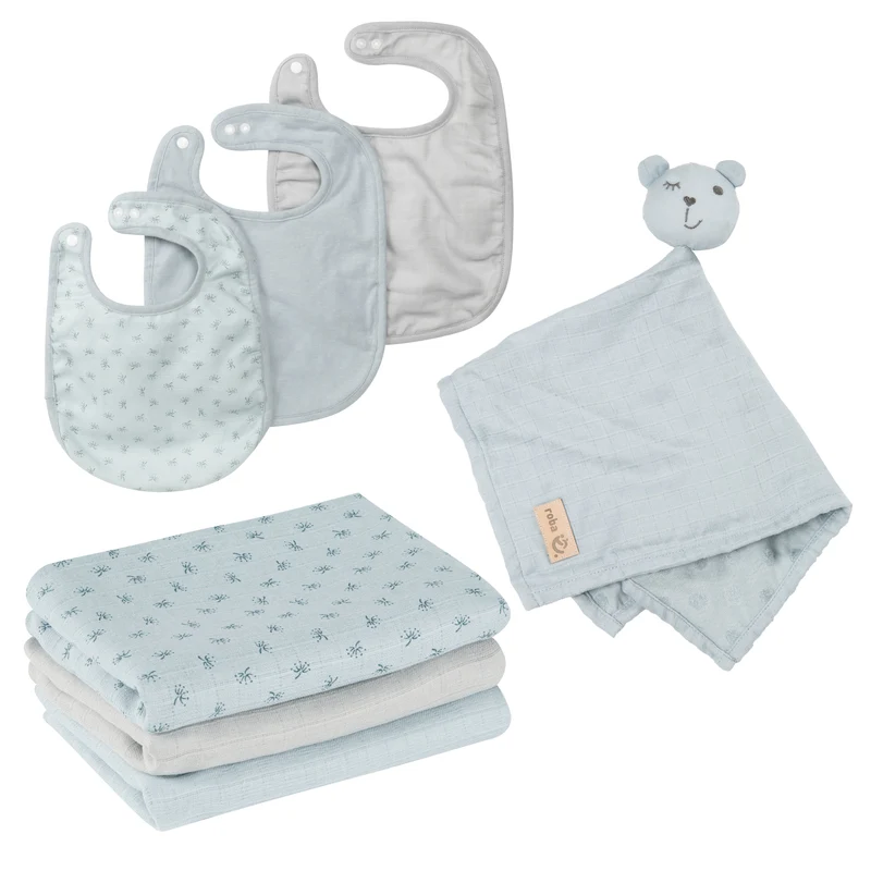Geschenkset Baby Essentials "Lil Planet" – hellblau, Bio-Baumwolle, GOTS, nachhaltig