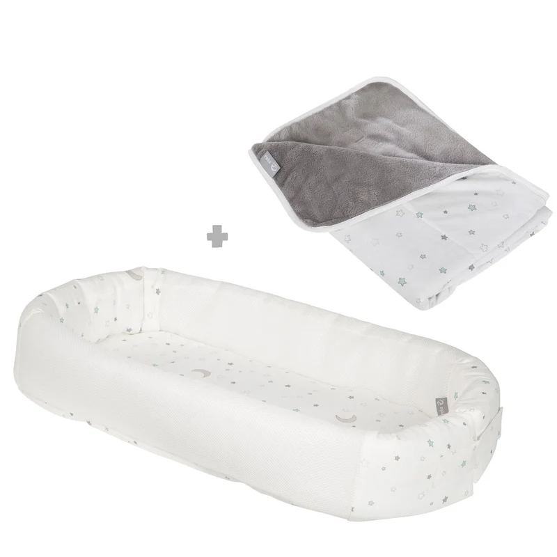 Bundle "Sternenzauber" – enthält 2-seitig genähte Jerseydecke & Babylounge mit Sternenmuster