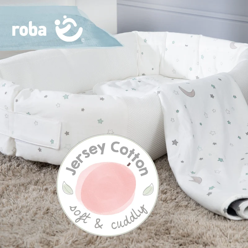 Bundle "Sternenzauber" – enthält 2-seitig genähte Jerseydecke & Babylounge mit Sternenmuster