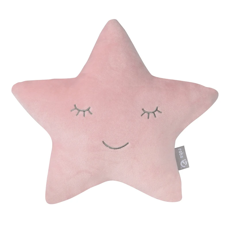 Deko-/Kuschelkissen"roba Style" – rosa, flauschiges Stern-Dekokissen für Baby- & Kinderzimmer