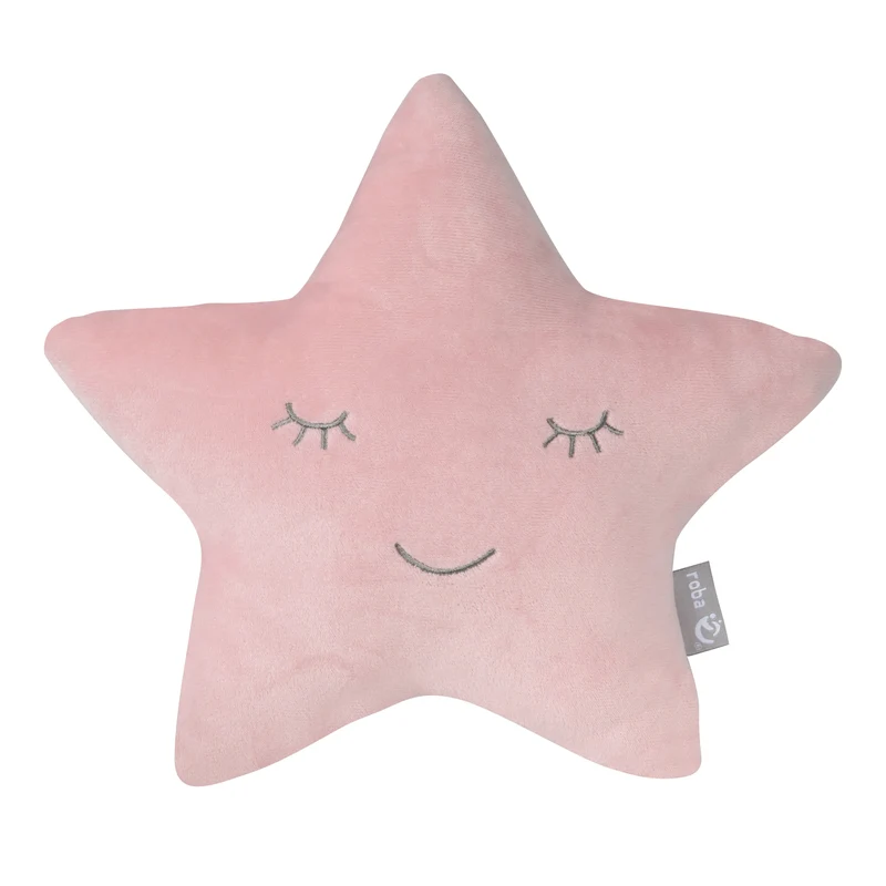 Deko-/Kuschelkissen"roba Style" – rosa, flauschiges Stern-Dekokissen für Baby- & Kinderzimmer