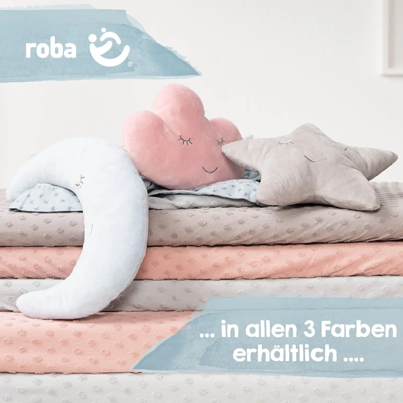Deko-/Kuschelkissen"roba Style" – rosa, flauschiges Stern-Dekokissen für Baby- & Kinderzimmer