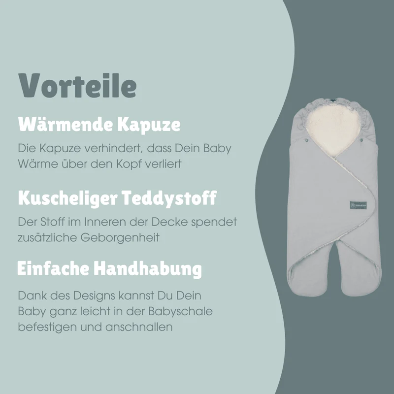 Einschlagdecke mit Füßen | Essential Grau