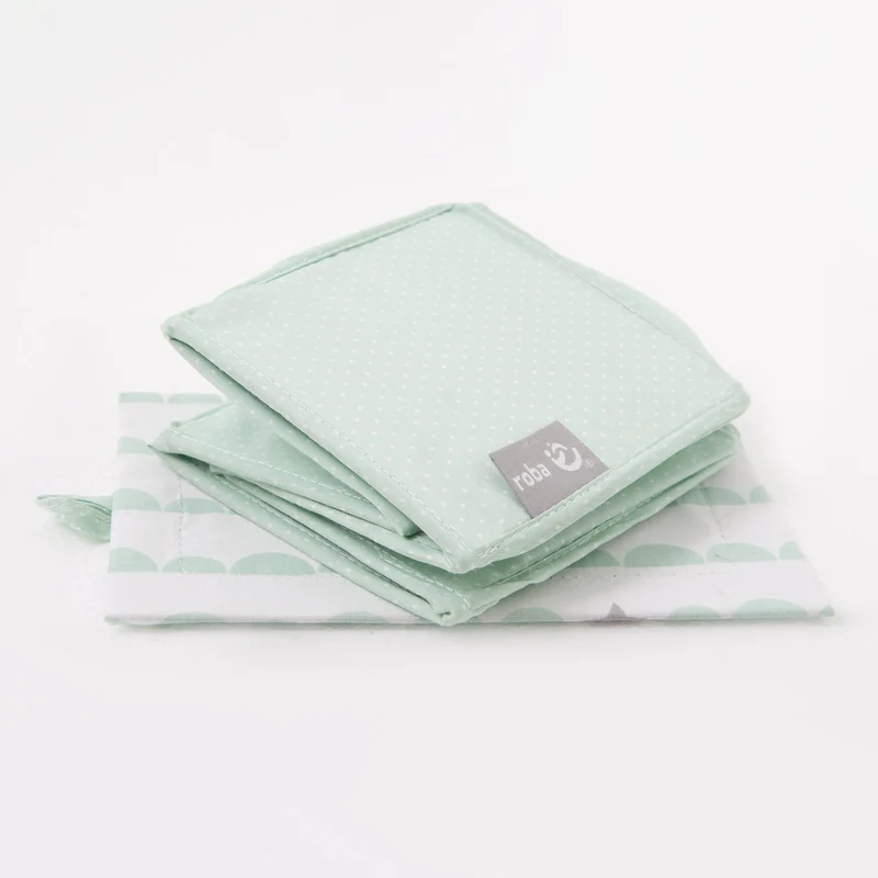 Pflegeorganizer-Set "Happy Cloud" – 3-teilig 2 Boxen für Windeln & Zubehör, 1 Feuchtücherbox, mint