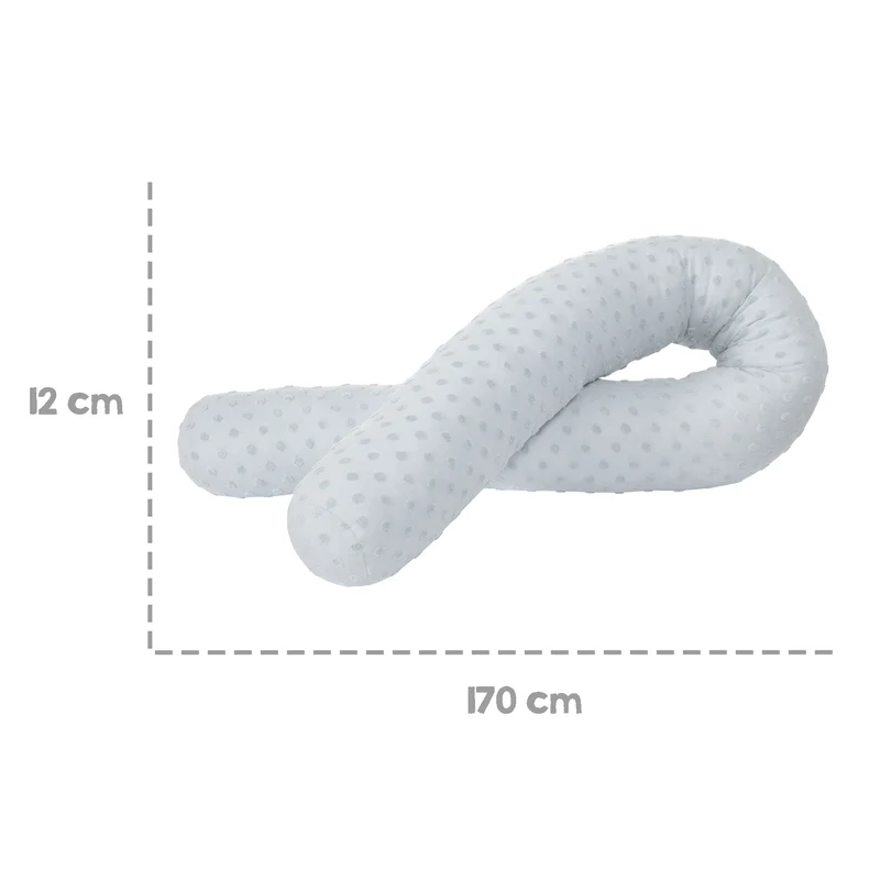 Organic Bettschlange 'Lil Planet' - Bio-Baumwolle - 170 cm lang, Ø 12 cm - Hellblau
