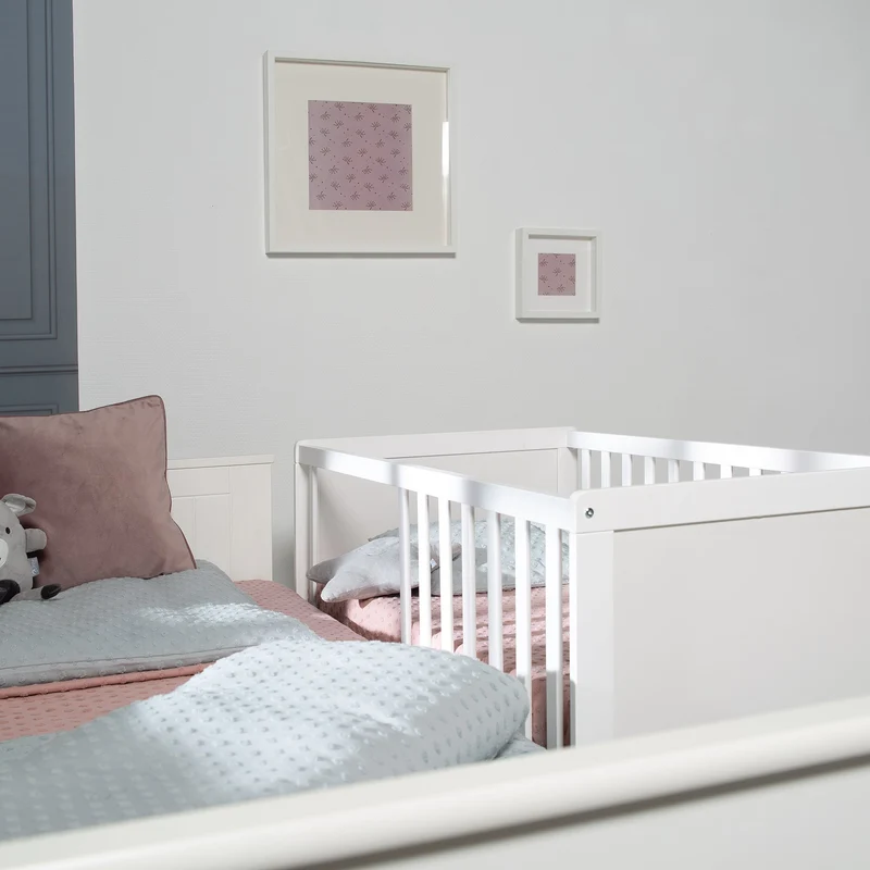 Zimmerset "roba Style" – inkl. Wickelkommode & Beistellbett, mit Lattenrost, 60 x 120 cm, weiß