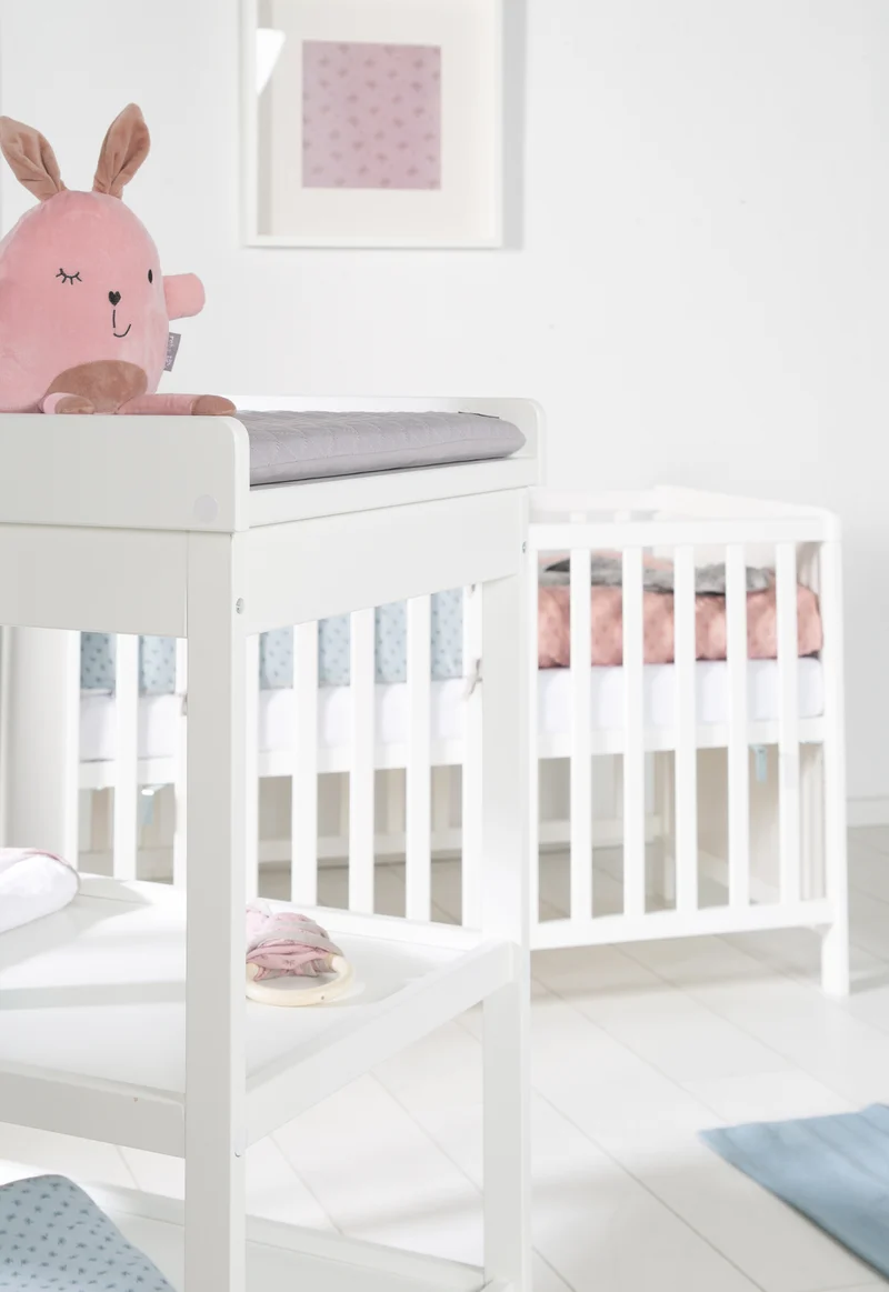 Zimmerset "roba Style" – inkl. Wickelkommode & Beistellbett, mit Lattenrost, 60 x 120 cm, weiß