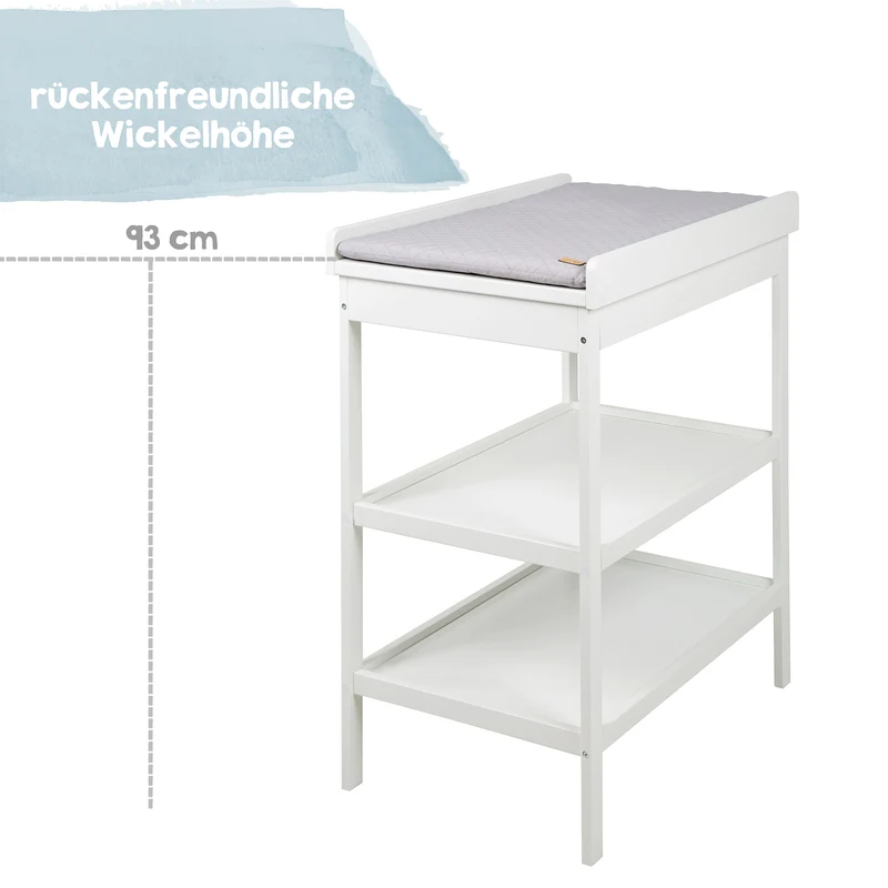 Zimmerset "roba Style" – inkl. Wickelkommode & Beistellbett, mit Lattenrost, 60 x 120 cm, weiß