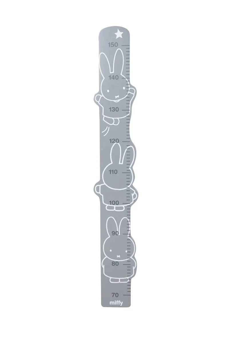 Messlatte "miffy®" – bedruckt, Skala von 70 cm bis 150 cm für Kinder, weiß/grau