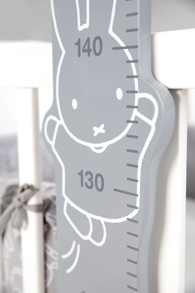 Messlatte "miffy®" – bedruckt, Skala von 70 cm bis 150 cm für Kinder, weiß/grau