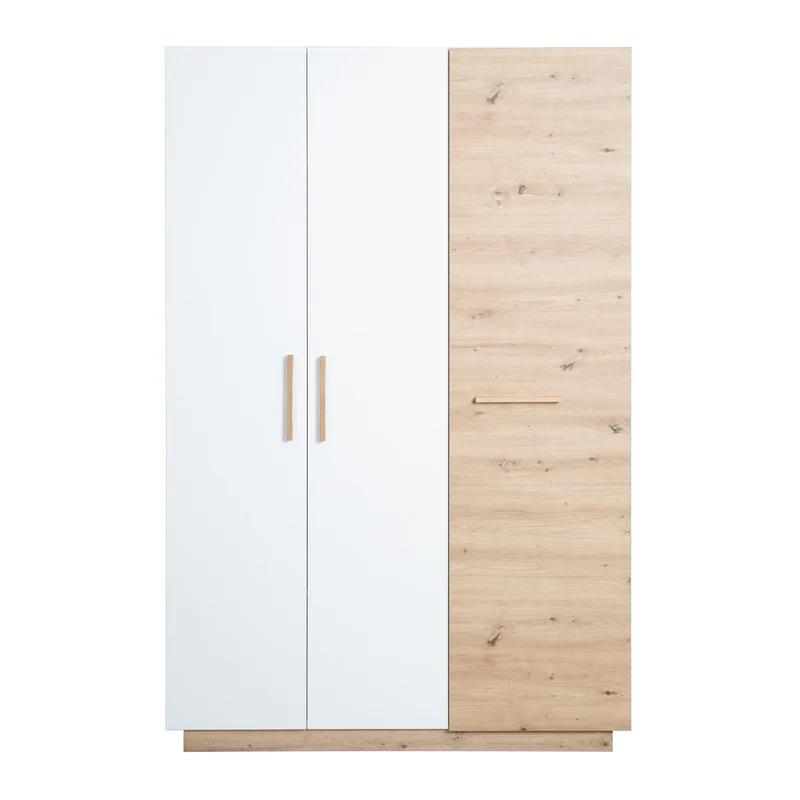 Kinderzimmerset 'Lion' 3-teilig - Bett 70x140 + Wickelkommode breit + Kleiderschrank