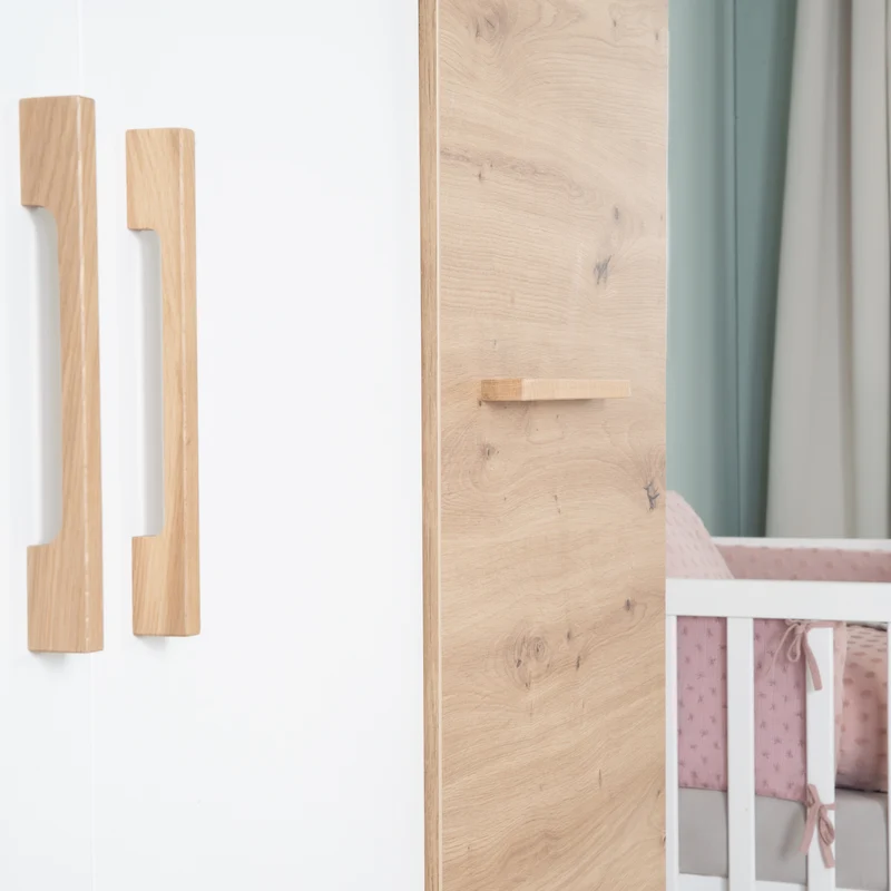 Kinderzimmerset 'Lion' 3-teilig - Bett 70x140 + Wickelkommode breit + Kleiderschrank