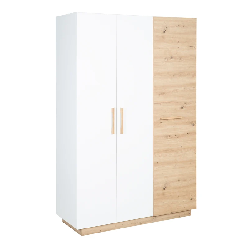 Kinderzimmerset 'Lion' 3-teilig - Bett 70x140 + Wickelkommode breit + Kleiderschrank