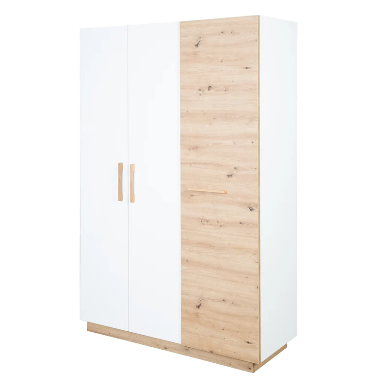 Kinderzimmerset 'Lion' 3-teilig - Bett 70x140 + Wickelkommode breit + Kleiderschrank