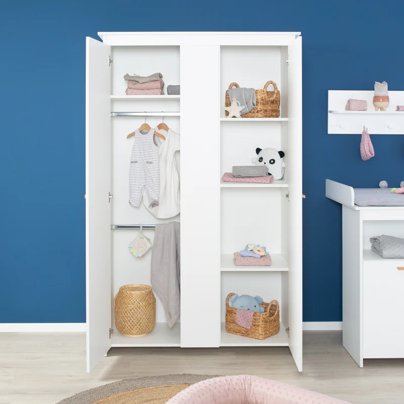 Zimmerset 'Anton' inkl. Kinderbett 70x140, Wickelkommode 2-türig, Kleiderschrank 2,5-türig