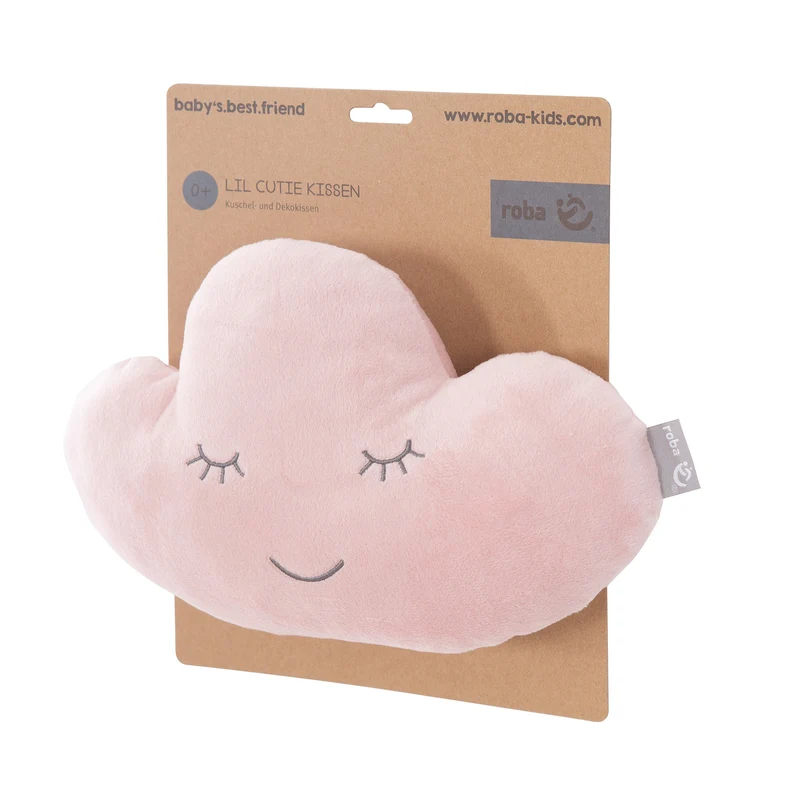 Deko-/Kuschelkissen"roba Style" – rosa, flauschiges Wolken-Dekokissen für Baby- & Kinderzimmer