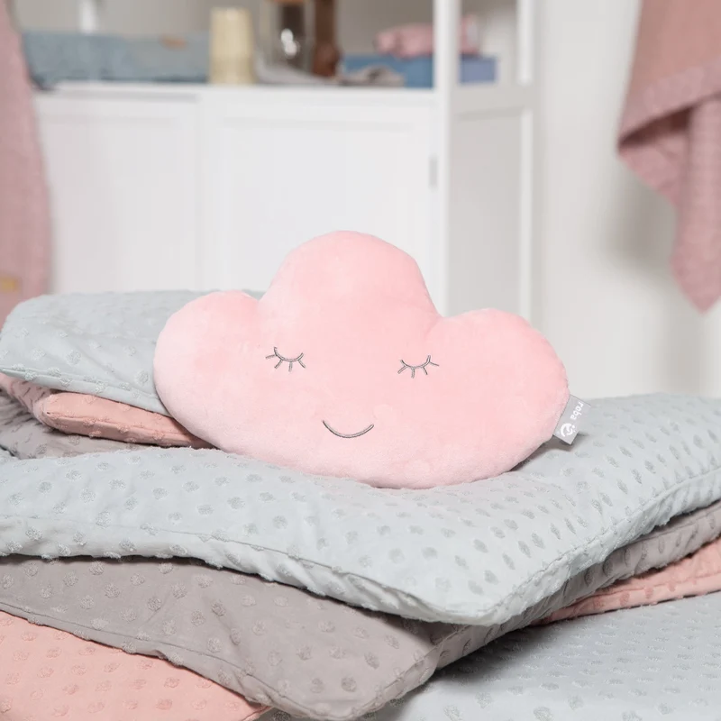 Deko-/Kuschelkissen"roba Style" – rosa, flauschiges Wolken-Dekokissen für Baby- & Kinderzimmer