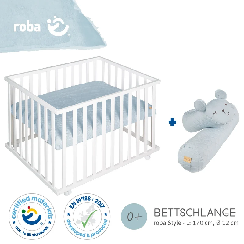 Bundle "roba Style" – inkl. Laufgitter 4-eckig & blauer Bettschlange, schadstoffgeprüft