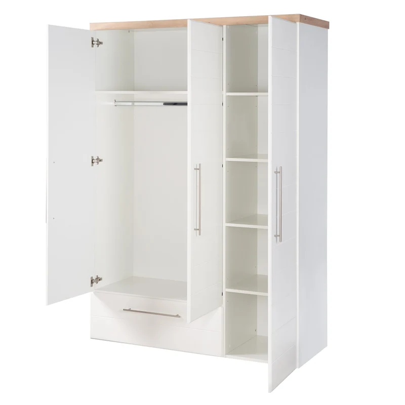 Kinderzimmerset "Nele" 3-teilig – inkl. Kombi-Kinderbett 70 x 140, Wickelkommode & Schrank 3-türig