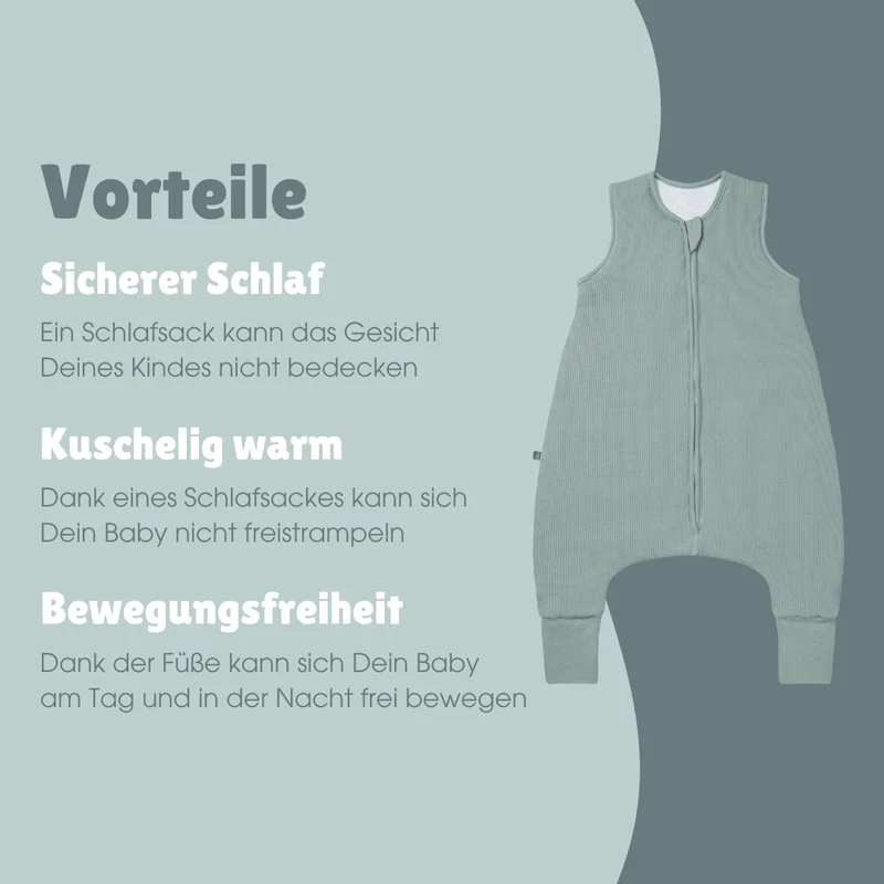 Schlafsack mit Umschlag-Fuß 2.5 TOG | Essential Mint