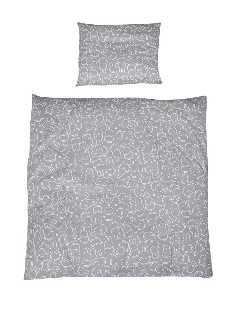 Wiegenset "miffy®" – 2-teilig, Wiegenbettwäsche 80 x 80 cm, Wendebettwäsche, Baumwolle