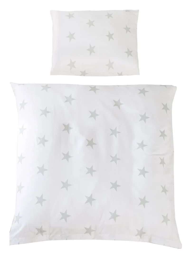 Wiegenbettwäsche "Little Stars" – 2-teilig Wiegenset, Babybettwäsche 80 x 80 cm, Baumwolle, weiß