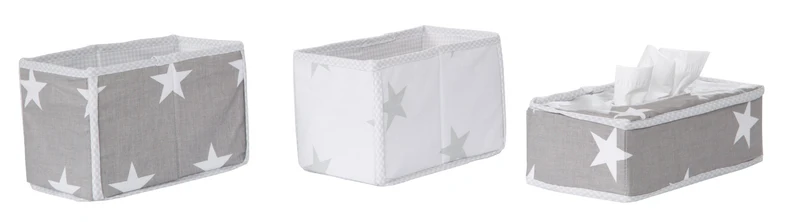 Pflegeorganizer-Set "Little Stars" – 3-teilig 2 Boxen für Windeln & Wickelzubehör, 1 Dekobox