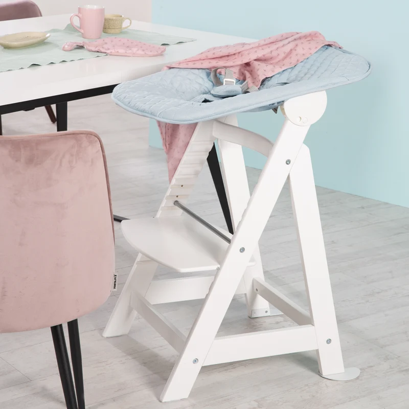 Treppenhochstuhl "Born Up" – Set 2 in 1, roba Style hellblau, mit Liegefunktion, ab Geburt