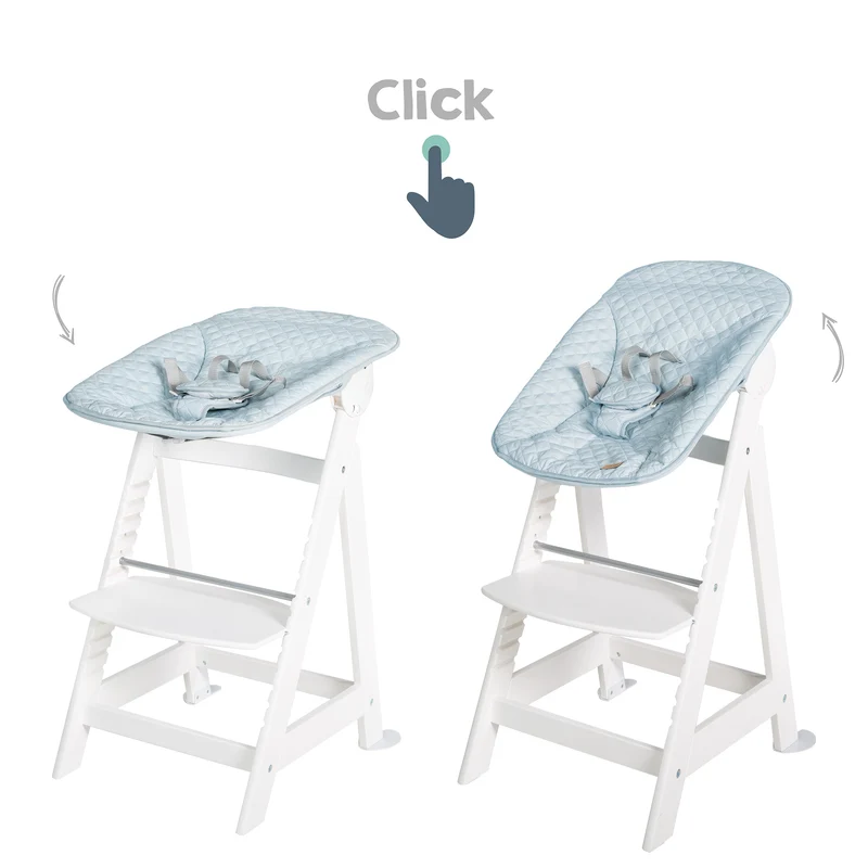 Treppenhochstuhl "Born Up" – Set 2 in 1, roba Style hellblau, mit Liegefunktion, ab Geburt