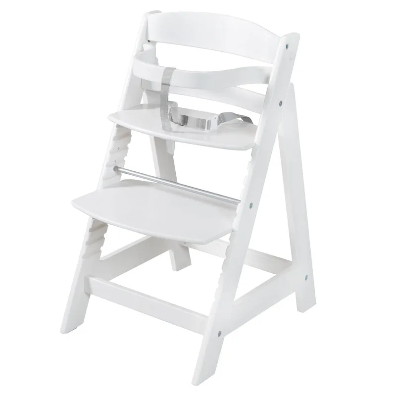 Treppenhochstuhl "Born Up" weiß – Set 2 in 1, roba Style grau, Hochstuhl mit Liegefunktion, ab Geburt