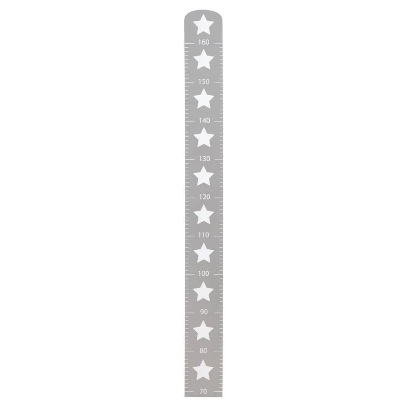 Messlatte "Little Stars" – mit Sterne Motiv, Skala bis 160 cm, Messleiste aus Holz, grau