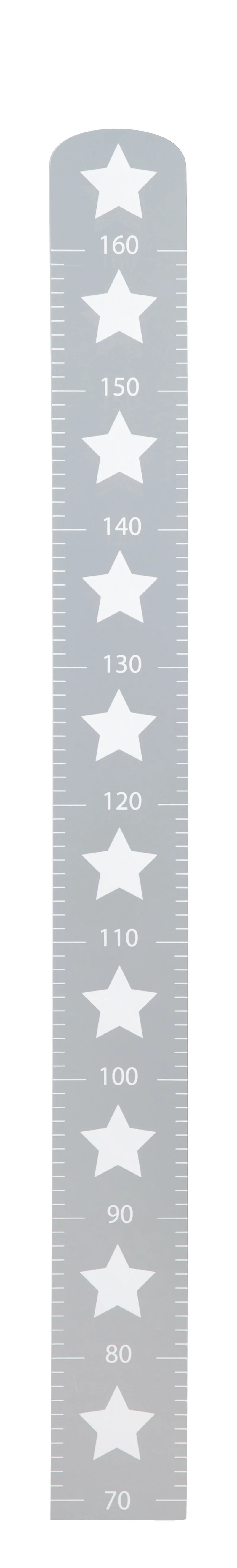 Messlatte "Little Stars" – mit Sterne Motiv, Skala bis 160 cm, Messleiste aus Holz, grau