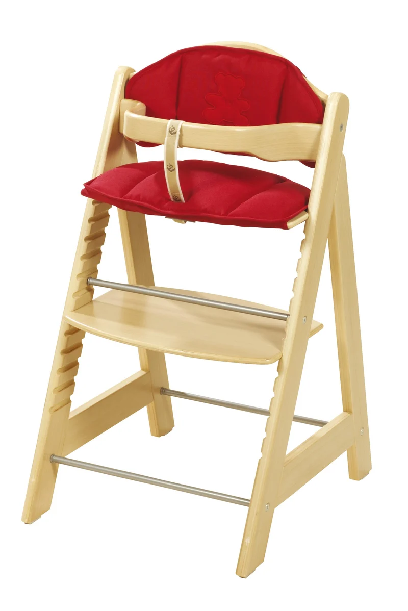 Sitzverkleinerer "Canvas rot" – 2-teilige Hochstuhleinlage/ Sitzkissen für Treppenhochstühle