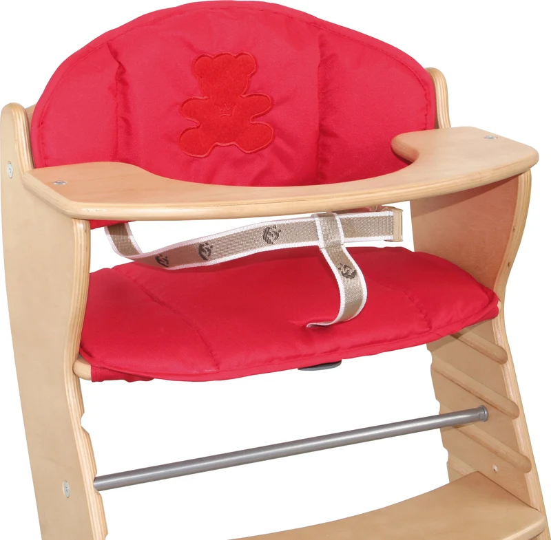 Sitzverkleinerer "Canvas rot" – 2-teilige Hochstuhleinlage/ Sitzkissen für Treppenhochstühle