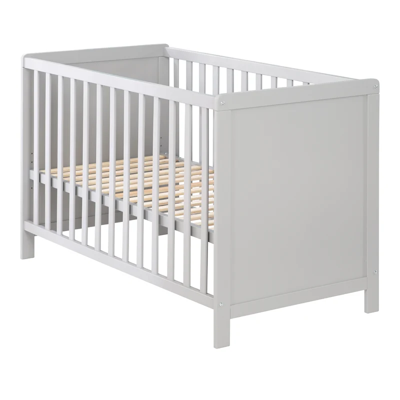 Möbelset 'Hamburg' - Baby- & Beistellbett 60x120 + Wickelkommode 2-türig - Taupe