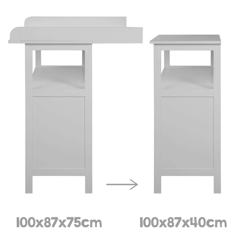 Möbelset 'Hamburg' - Baby- & Beistellbett 60x120 + Wickelkommode 2-türig - Taupe