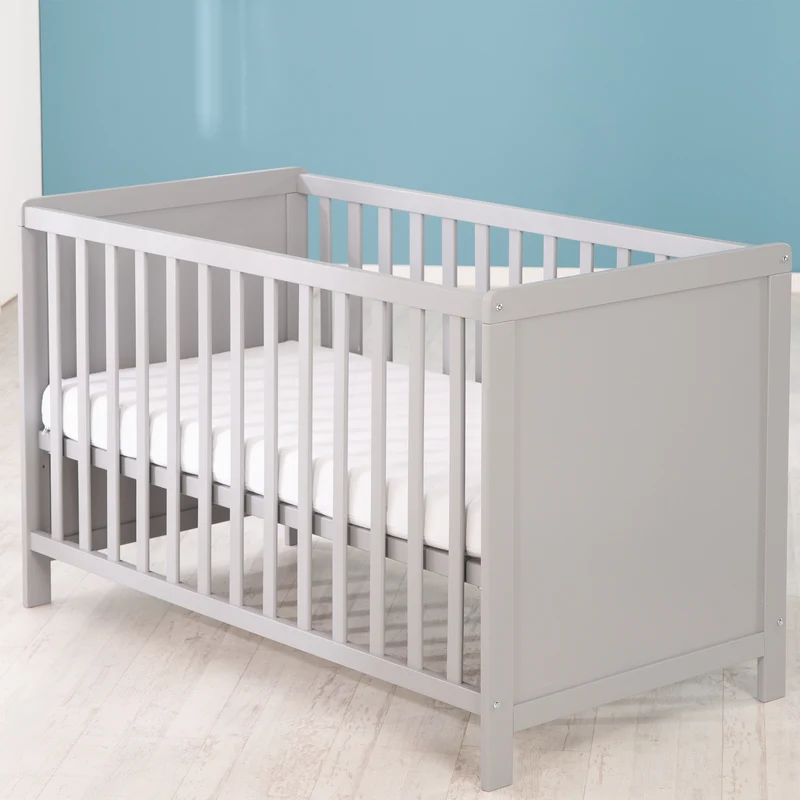 Möbelset 'Hamburg' - Baby- & Beistellbett 60x120 + Wickelkommode 2-türig - Taupe