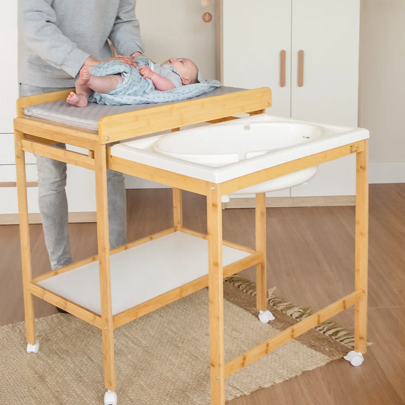 Bade-Wickel-Kombi 'Baby Pool' bicolor inkl. Wickelauflage 'roba Style'