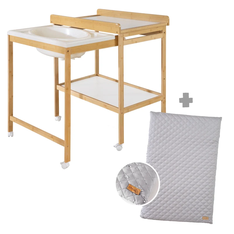 Bade-Wickel-Kombi 'Baby Pool' bicolor inkl. Wickelauflage 'roba Style'