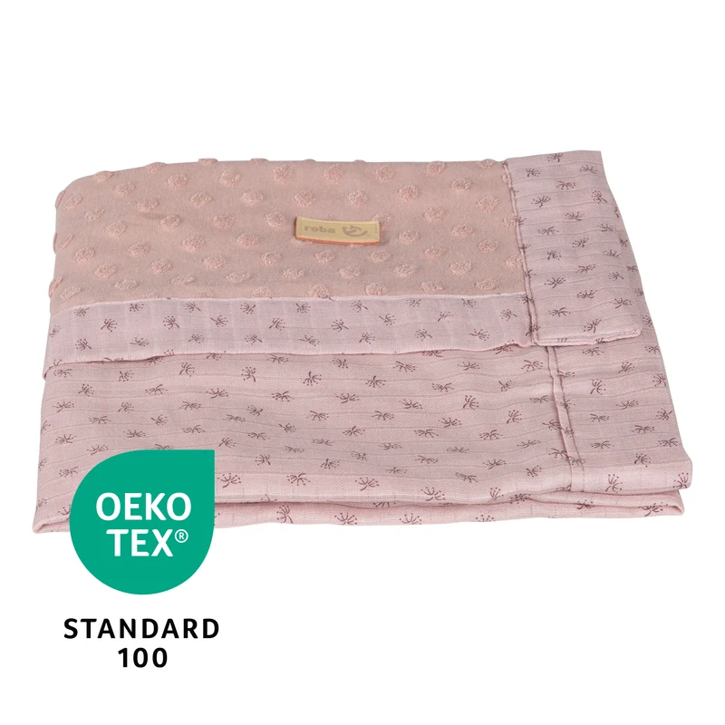 Babydecke "Lil Planet" – Terry Dots, Bio-Baumwolle, GOTS zertifiziert, 80 x 80 cm, rosa/mauve