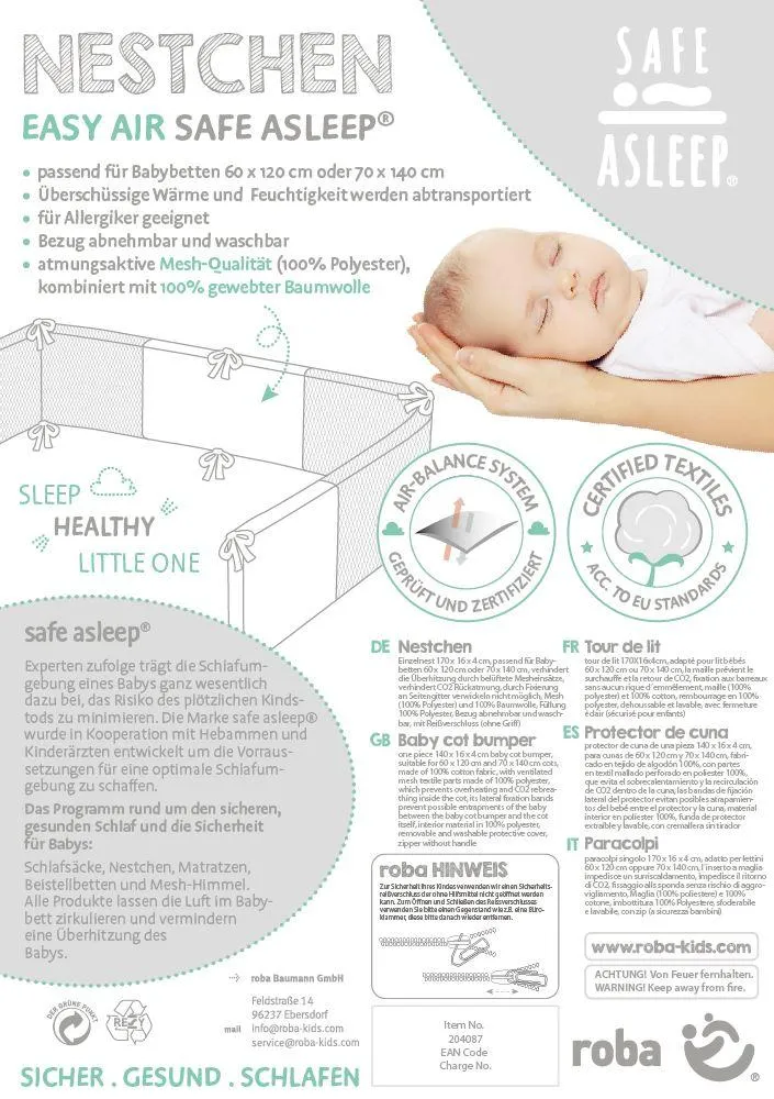 Baby-Nestchen "safe asleep®" – Easy Air "miffy®", luftzirkulierend, Nestchen mit AIR-balance System