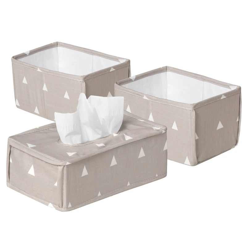 Pflegeorganizer-Set "Indibär" – 3-teilig, 2 Boxen für Windeln & Zubehör, 1 Box für Feuchttücher