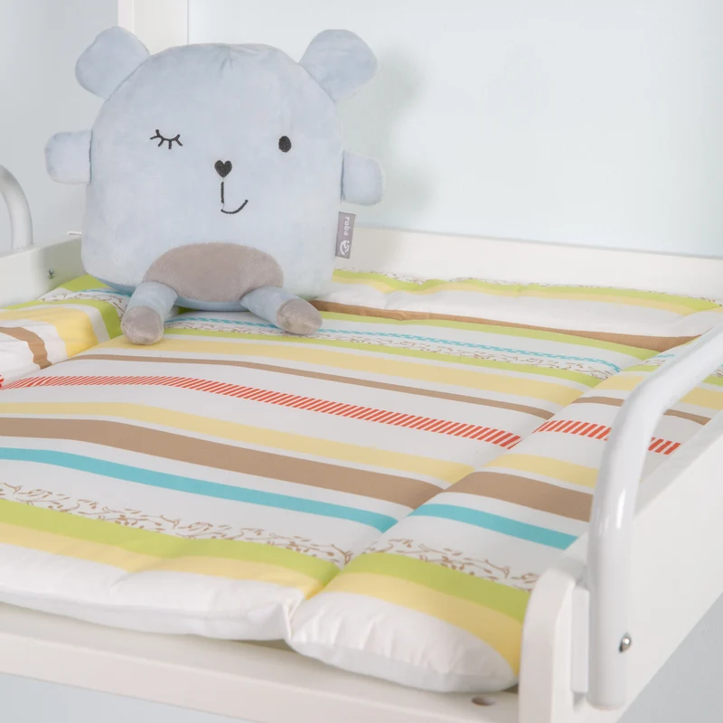 Wandwickelregal, klappbares Wickelregal, weiß inkl. Wickelunterlage 'Dschungelbaby'