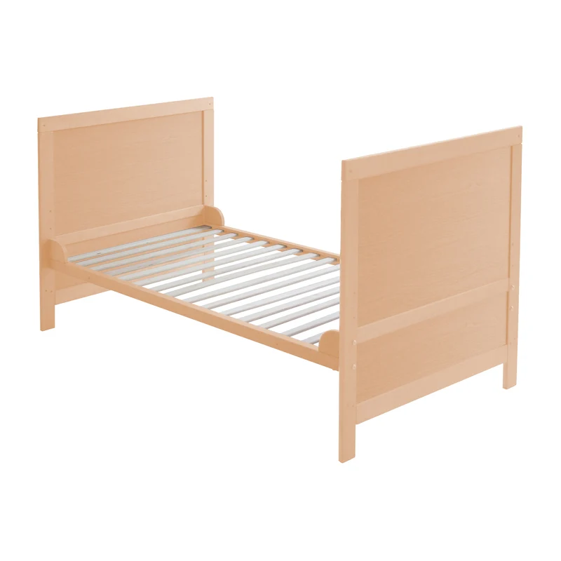 Kombi-Kinderbett 70 x 140 cm – natur, 3-fach verstellbar, Schlupfstäbe, umbaubar zum Juniorbett