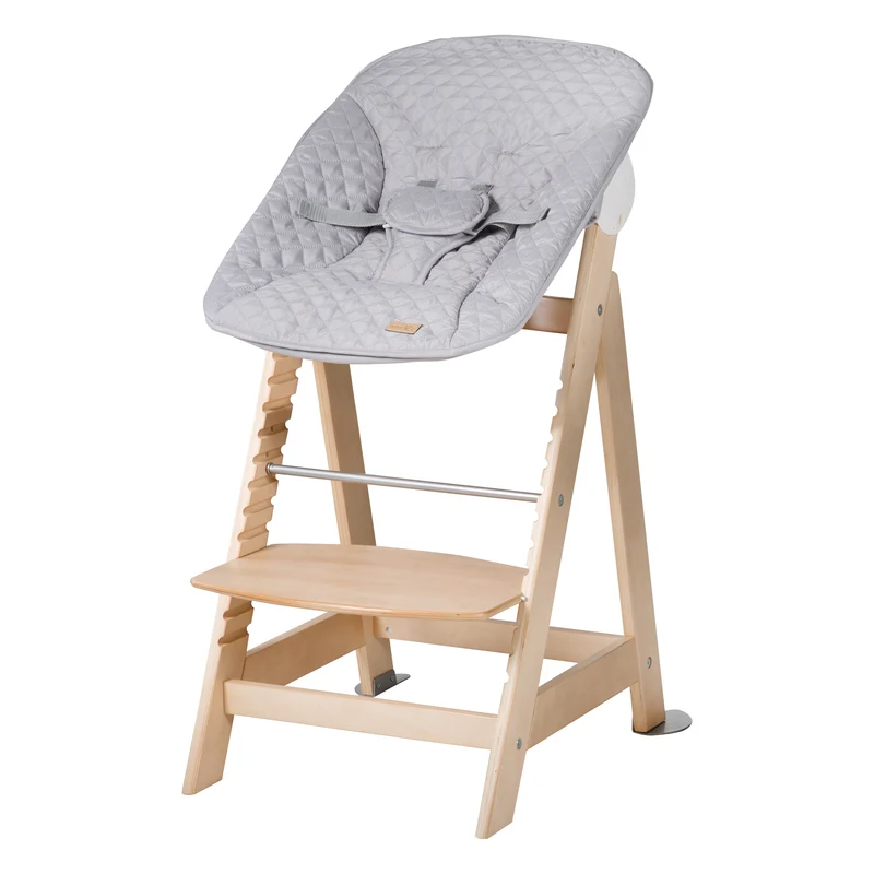 Treppenhochstuhl "Born Up" – Set 2 in 1, roba Style grau, Hochstuhl mit Liegefunktion, ab Geburt