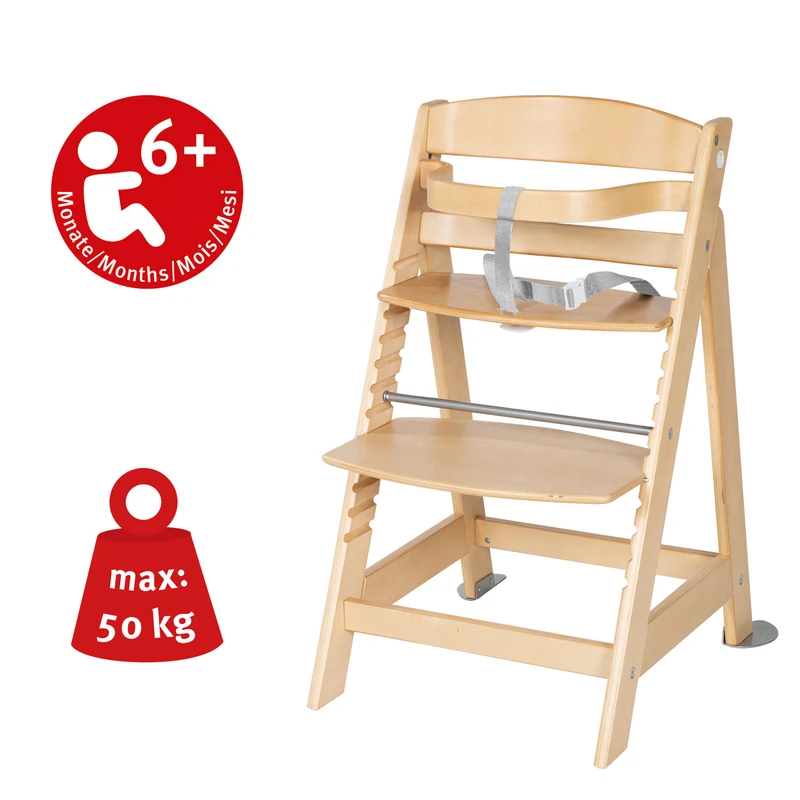 Treppenhochstuhl "Born Up" – Set 2 in 1, roba Style grau, Hochstuhl mit Liegefunktion, ab Geburt