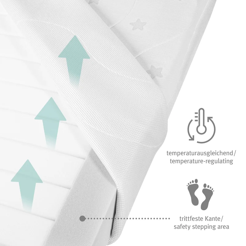 Babybettmatratze "safe asleep®" – Air Balance Plus, 60 x 120 x 9 cm, für optimales Schlafklima