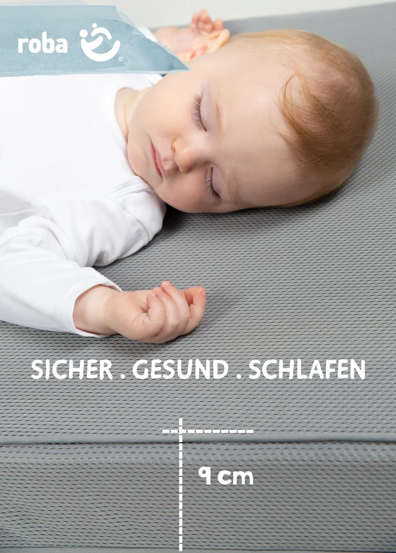 Babybettmatratze "safe asleep®" – Air Balance Premiummesh, 70 x 140 x 9 cm, optimales Schlafklima