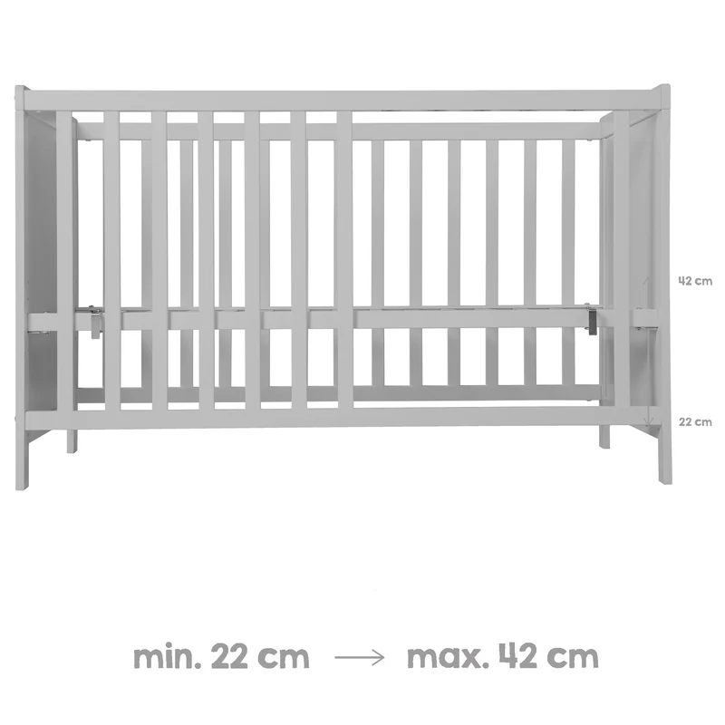 Zimmerset inkl. Wickelkommode "Hamburg" & Beistellbett 60x120 inkl. Lattenrost - taupe