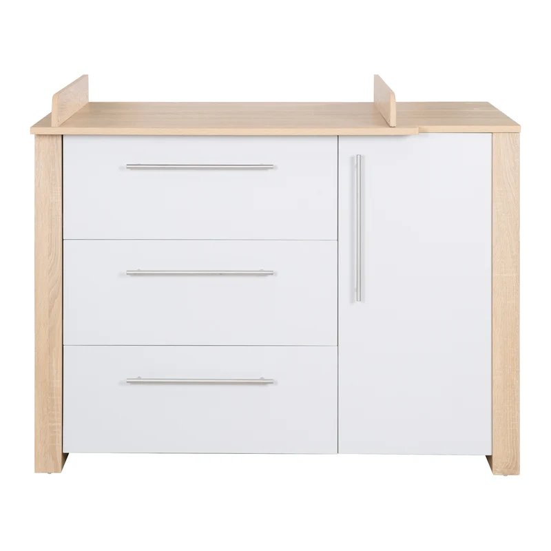 Zimmerset "Matilda" - Babybett 70x140 + Wickelkommode breit - Lichtgrau
